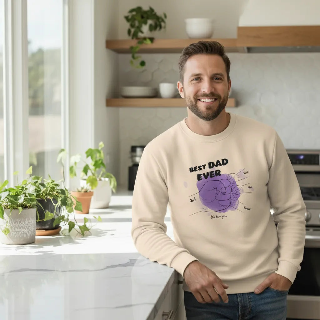 Custom Best Dad Unisex Crew-neck Sweatshirt