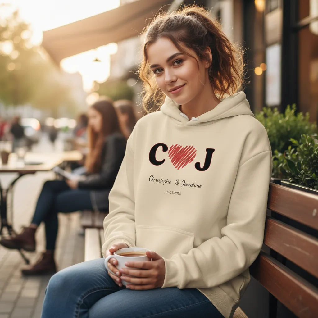 Personalized embroidered lightweight unisex hoodie with custom design for everyday comfort
