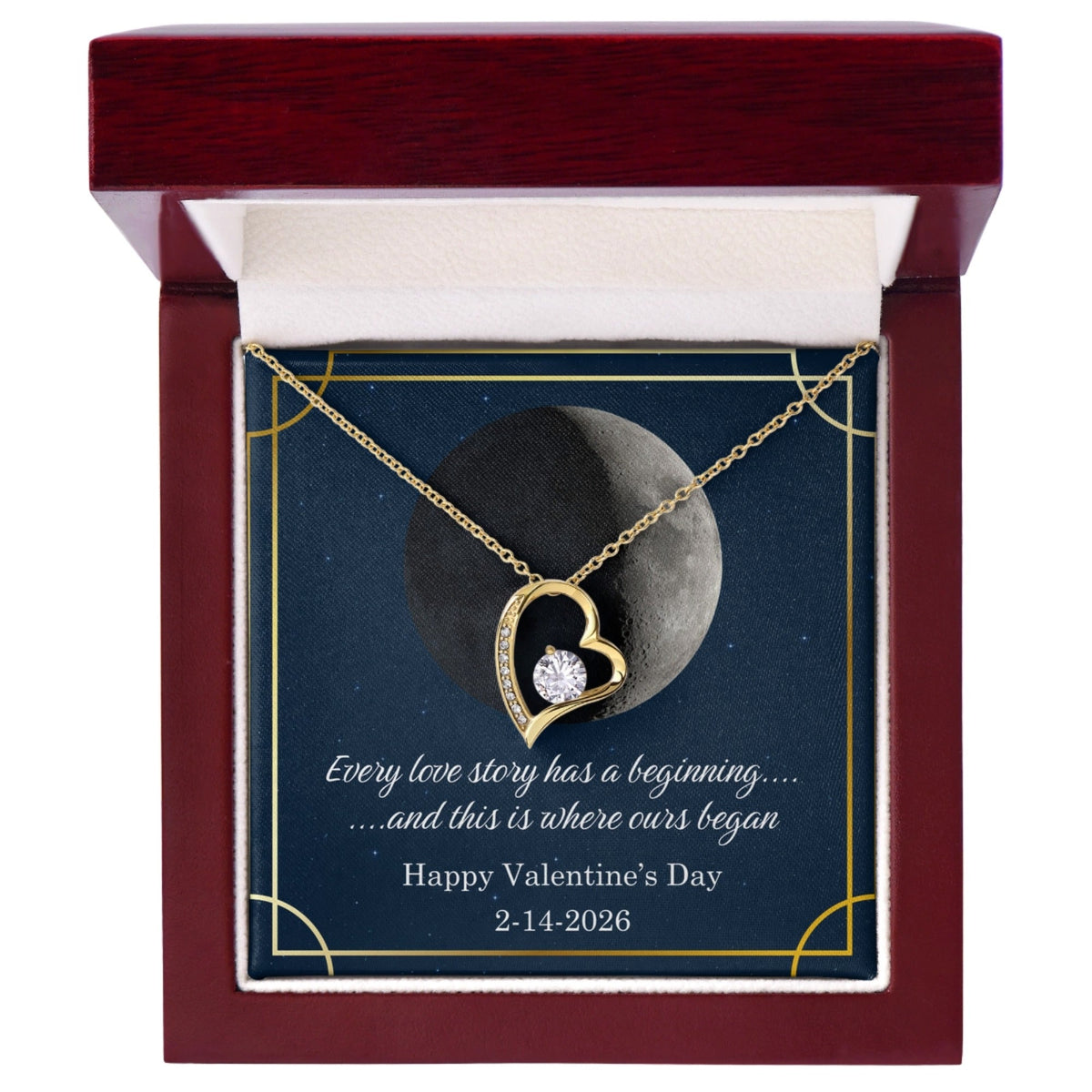 Custom Forever Love Necklace with Moon Phases