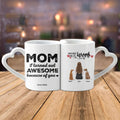 Personalized heart-handle mug set for Mom with custom design for Mother's Day or daily use