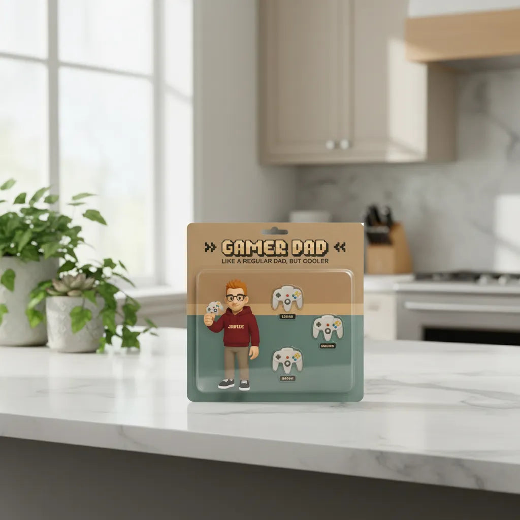 Personalized Gamer Dad acrylic light box with custom design for Father's Day gift