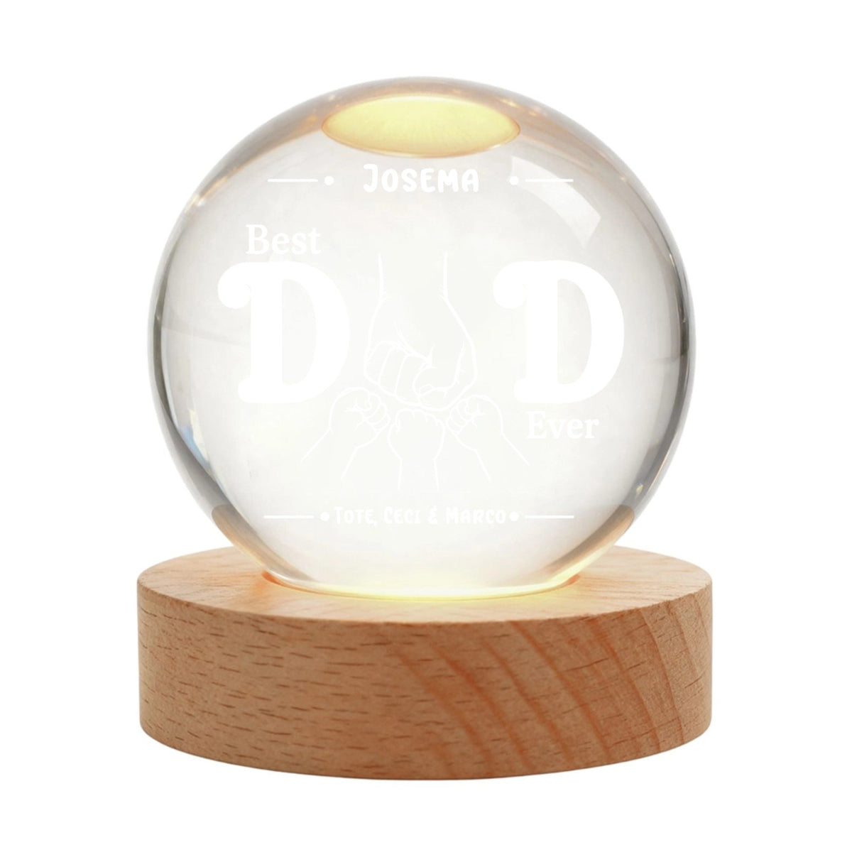 Custom Crystal Globe Lamp Best Dad Ever