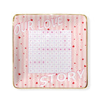 Custom Square Ceramic Ring Dish - Our Love Word Search