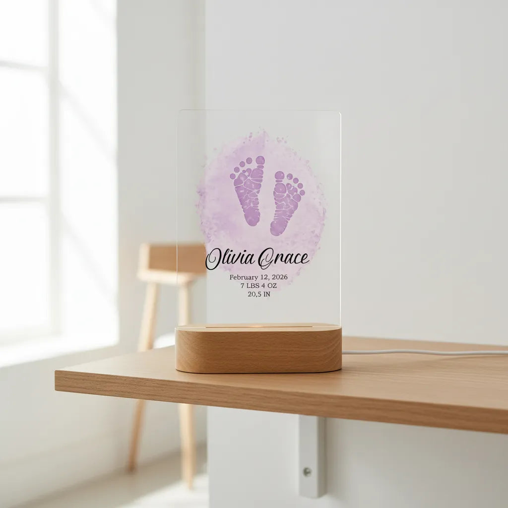 Custom Newborn Acrylic Nighstand | Shopify Product Personalizer