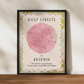 Personalized birth map frame for kids with custom star or street map for baby keepsake