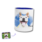Personalized 11oz ceramic watercolor mug with custom photo and text for daily use gift