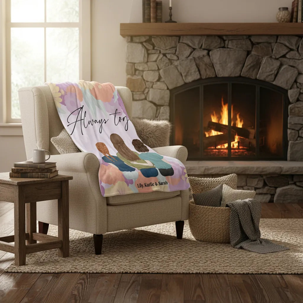 Personalized premium blanket for Mother's Day with custom design for cozy mom gift