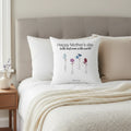 Personalized faux suede square pillow for Mother's Day with thoughtful custom mom design