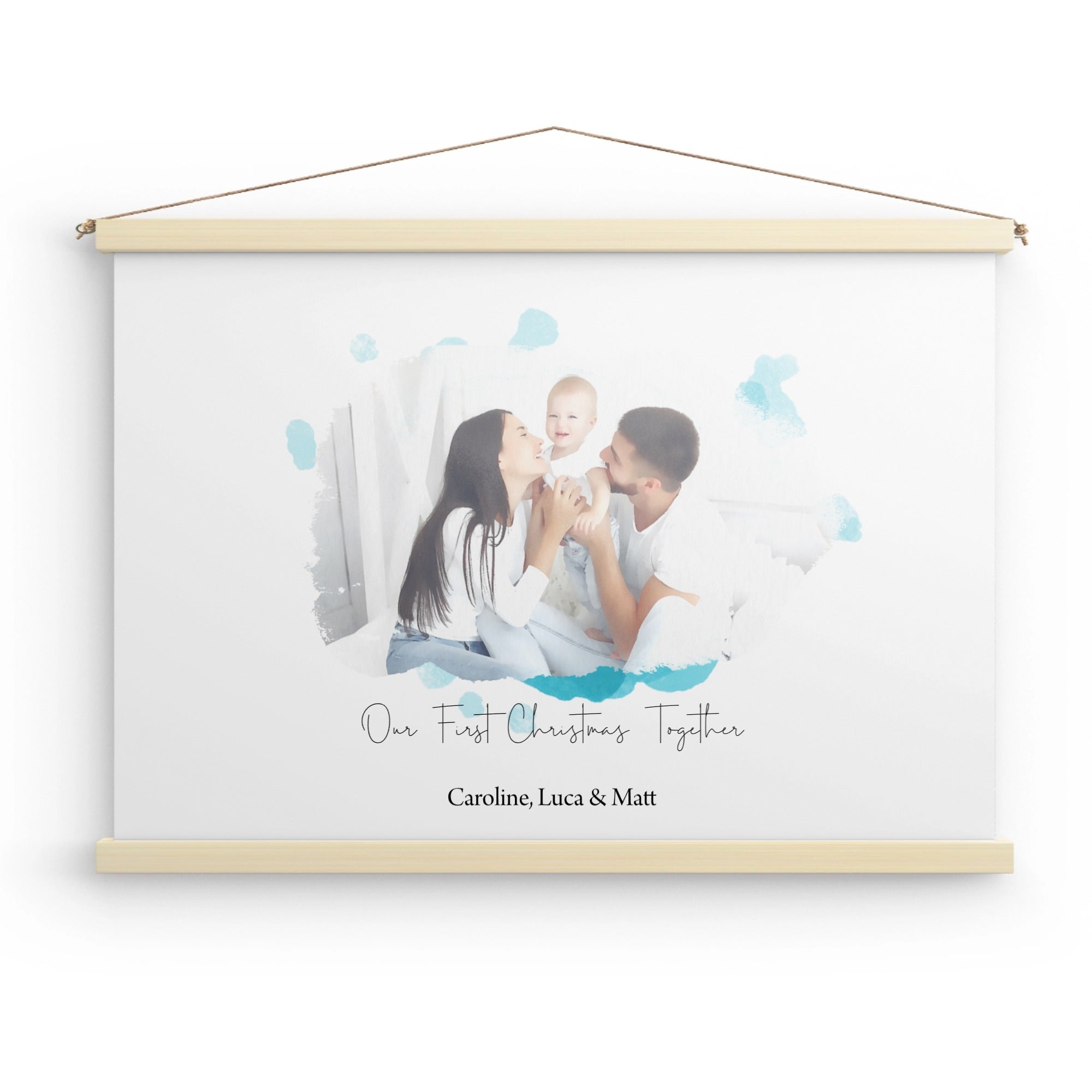 Custom Watercolor Canvas Wall Hang - Photo & Texts