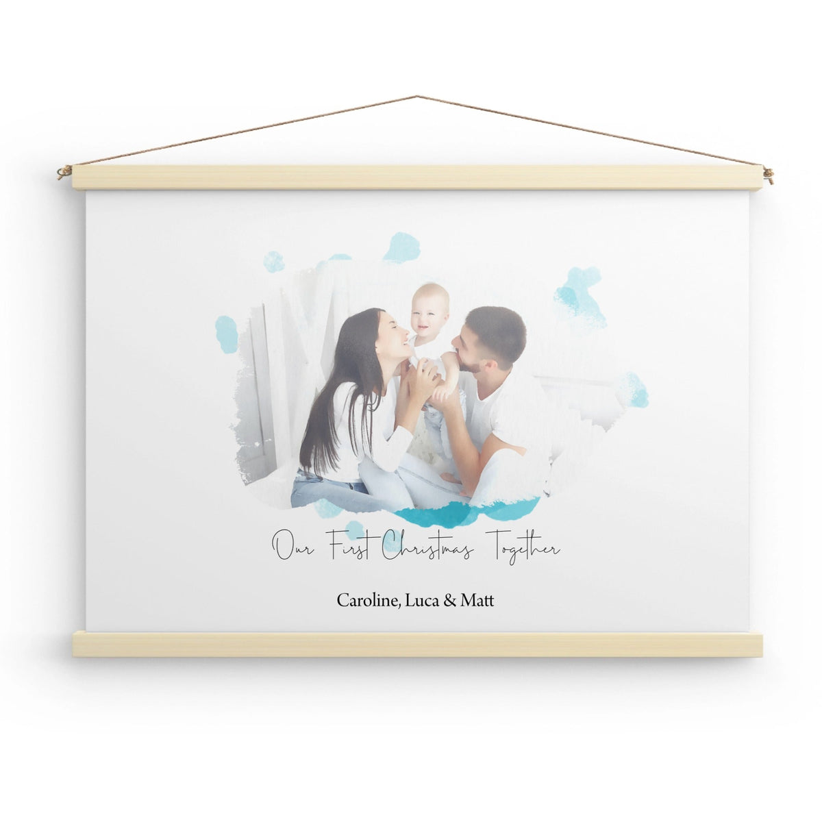 Custom Watercolor Canvas Wall Hang - Photo & Texts