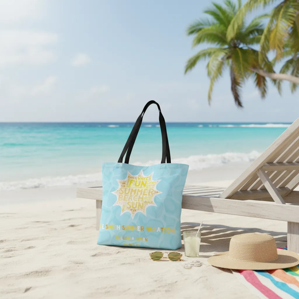 Custom Summer Tote Bag - Word Cloud