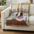 Personalized heirloom woven blanket for Mother's Day with custom soft design for mom gift