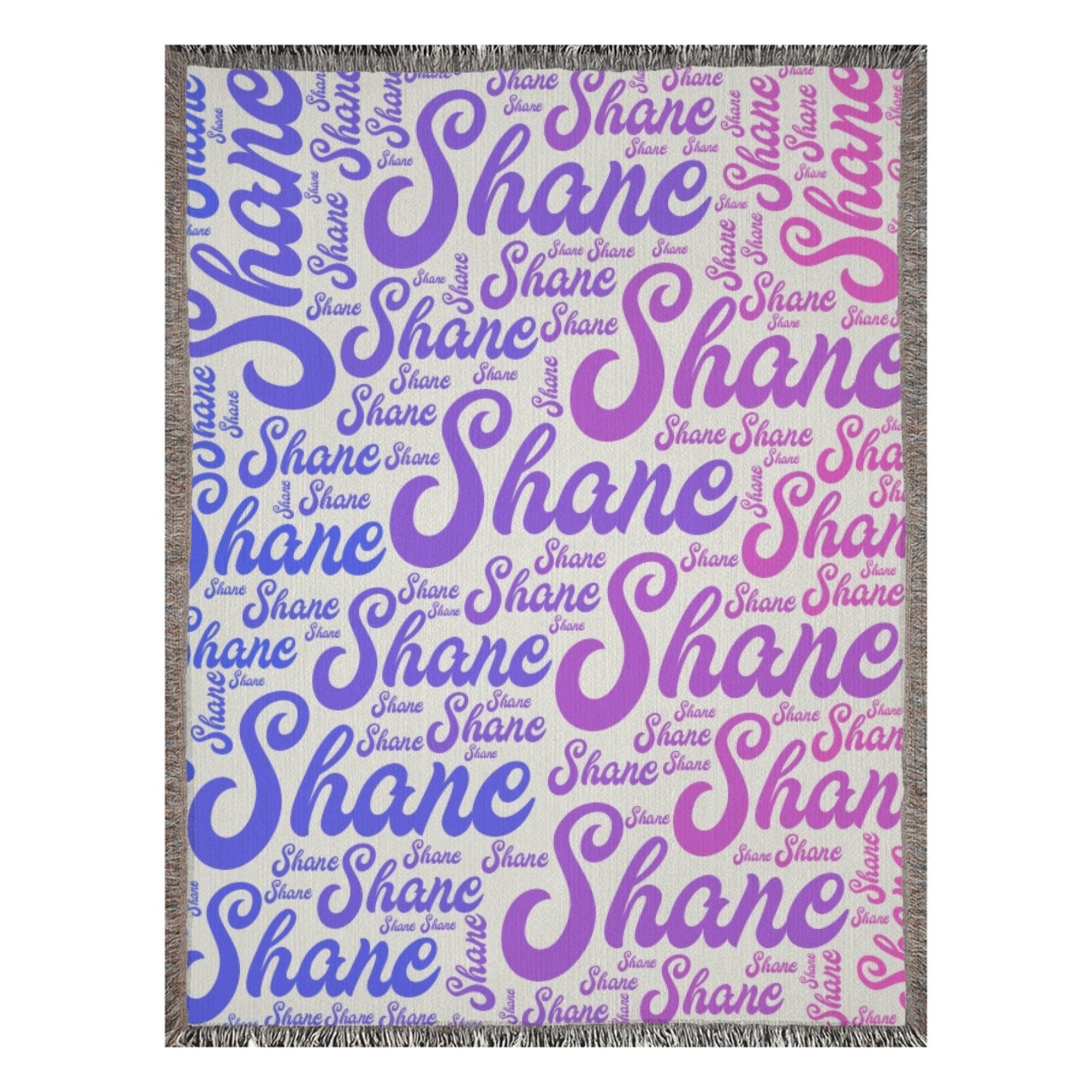 Custom Name Woven Blanket - Word Cloud | Shopify Product Personalizer