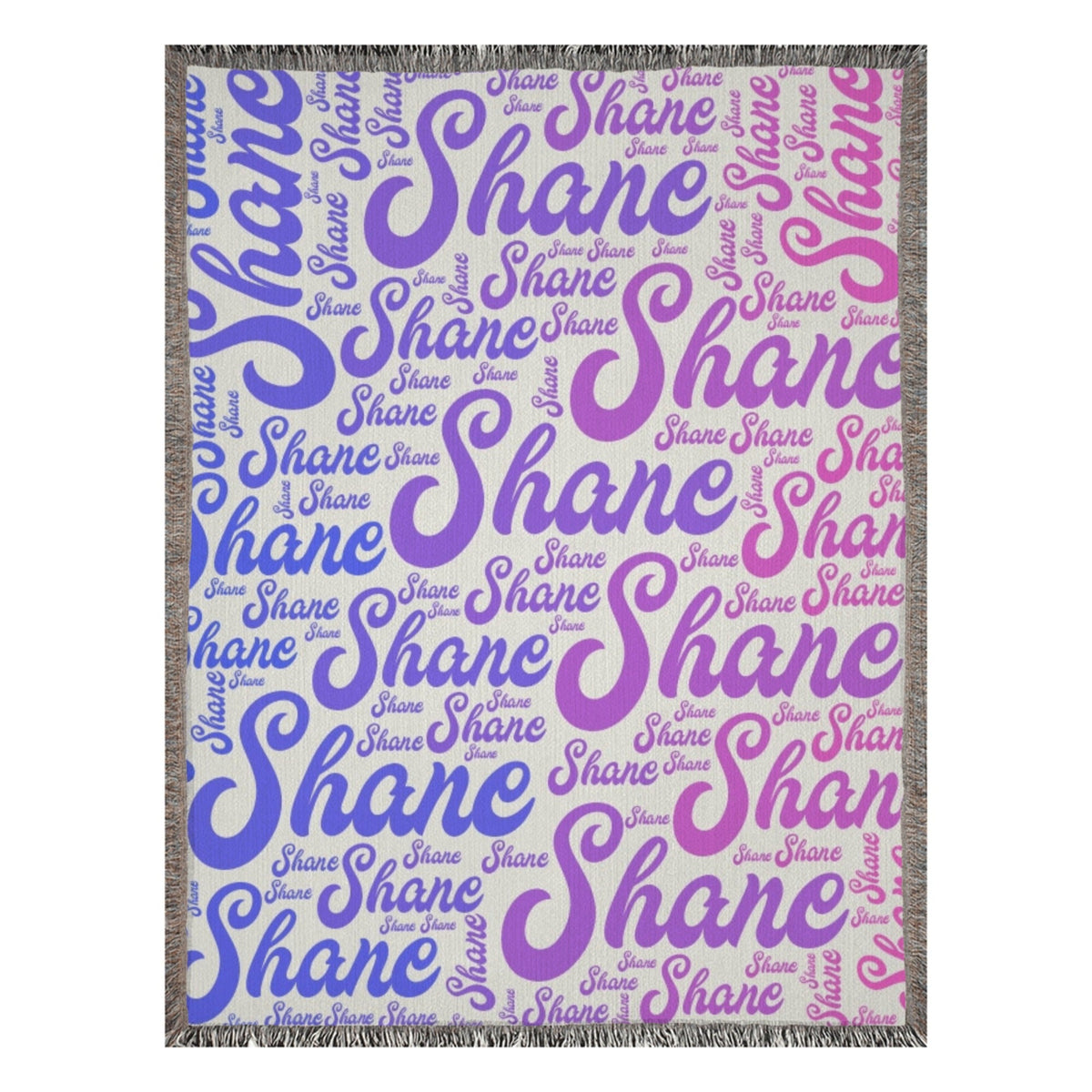 Custom Name Woven Blanket - Word Cloud | Shopify Product Personalizer