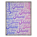 Custom Name Woven Blanket - Word Cloud