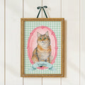 Personalized pet portrait frame with custom painting style and pet name for keepsake gift