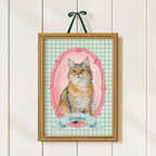 Personalized pet portrait frame with custom painting style and pet name for keepsake gift