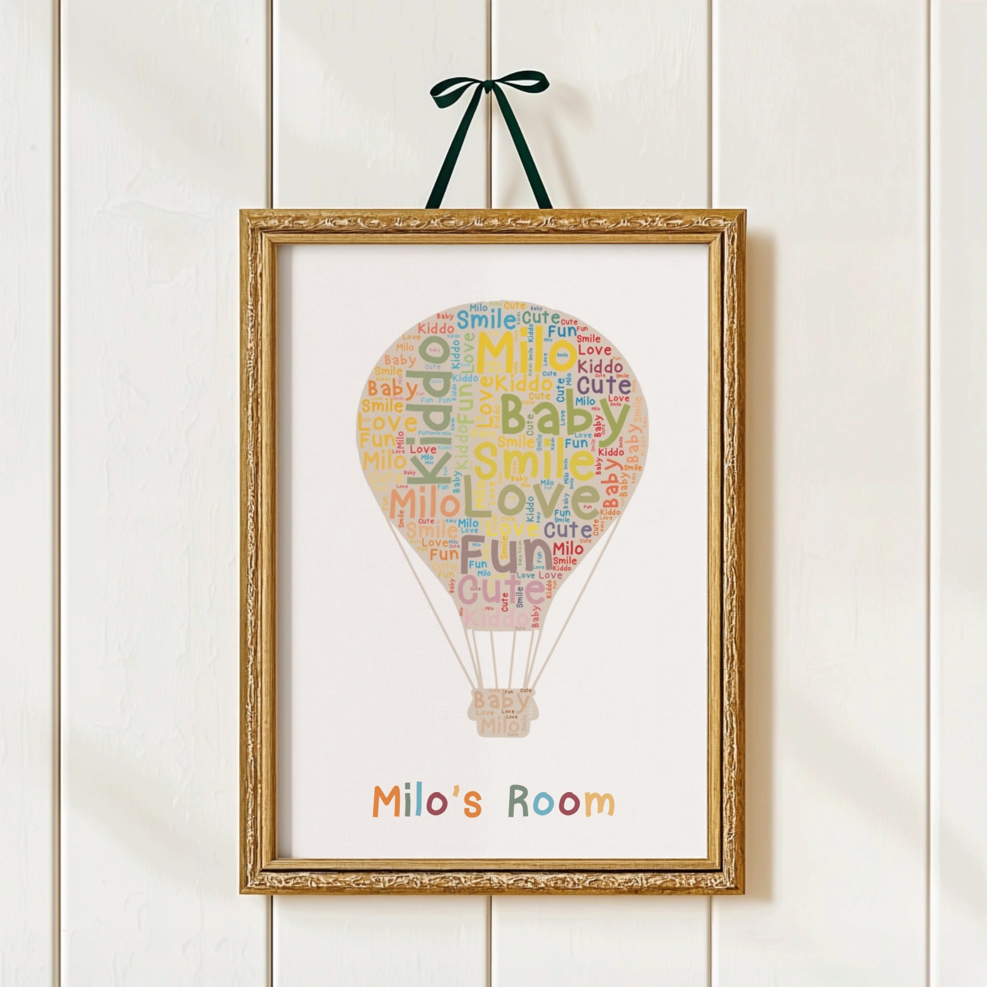 Custom Word Cloud Golden Frame for Kids | Shopify Product Personalizer