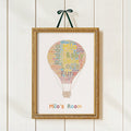 Personalized golden frame with custom word cloud art for kids celebrating their interests