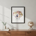 Personalized watercolor portrait AirFrame with custom photo and text for artistic display