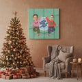 Personalized Elf Christmas square poster with whimsical design for festive holiday decor