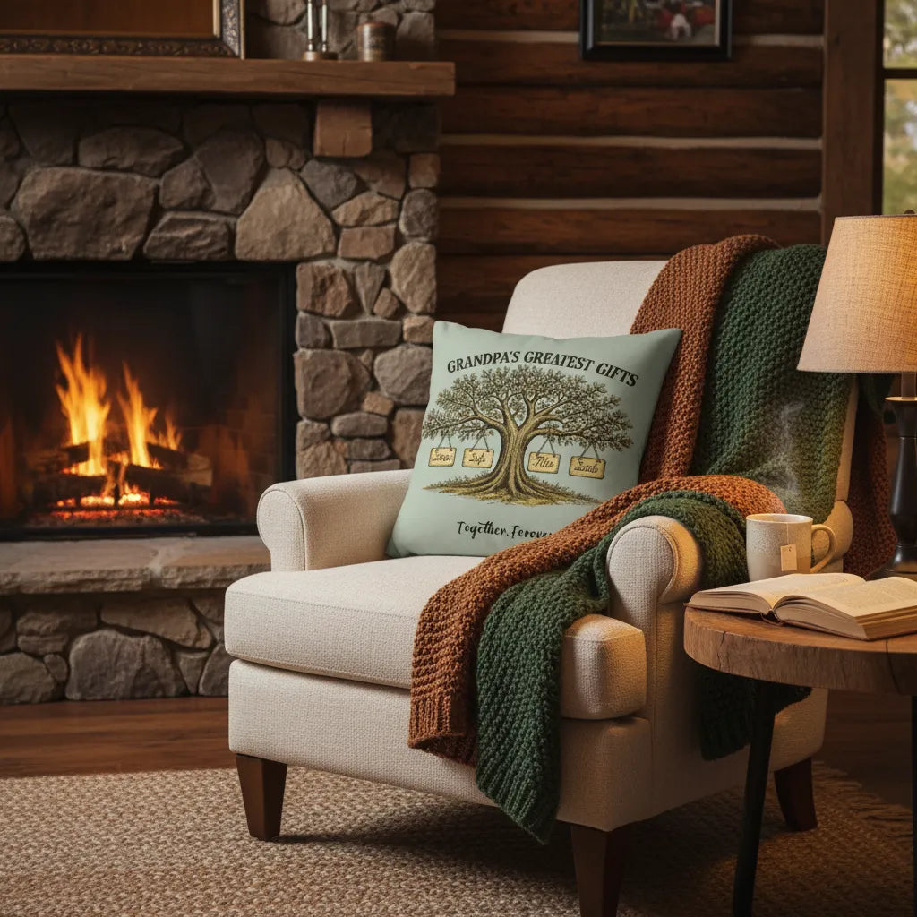 Custom Square Pillow - Grandpa's Greatest Gifts