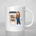 Personalized 11oz coffee mug with Life is Better With custom message for daily use gift