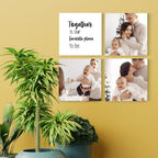 Personalized acrylic photo tiles set with family pictures and Together Is Our Favorite Place quote