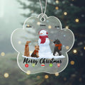 Personalized acrylic paw ornament with pet clipart design for dog and cat lovers