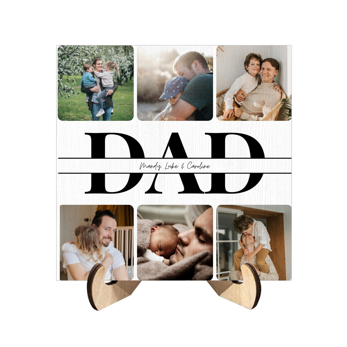 Custom Photo Wooden Plaque with Stand for Dad
