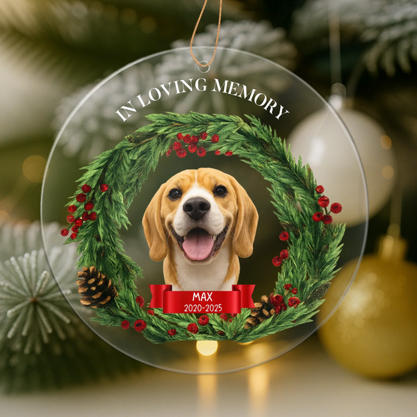 Christmas In Memory Photo Ornament – Personalized Memorial Keepsake with Photo Face Cutout
