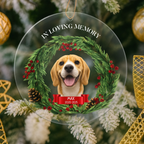 Personalized memorial Christmas ornament with custom photo face cutout to honor a loved one