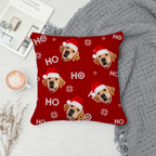 Personalized Christmas ornament with custom photo of your dog or cat in festive design