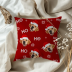 Personalized Christmas ornament with custom photo of your dog or cat in festive design