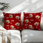Personalized Christmas ornament with custom photo of your dog or cat in festive design