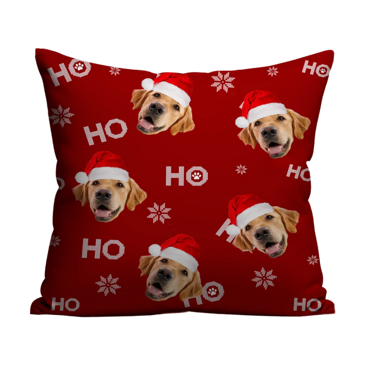 Personalized Christmas ornament with custom photo of your dog or cat in festive design