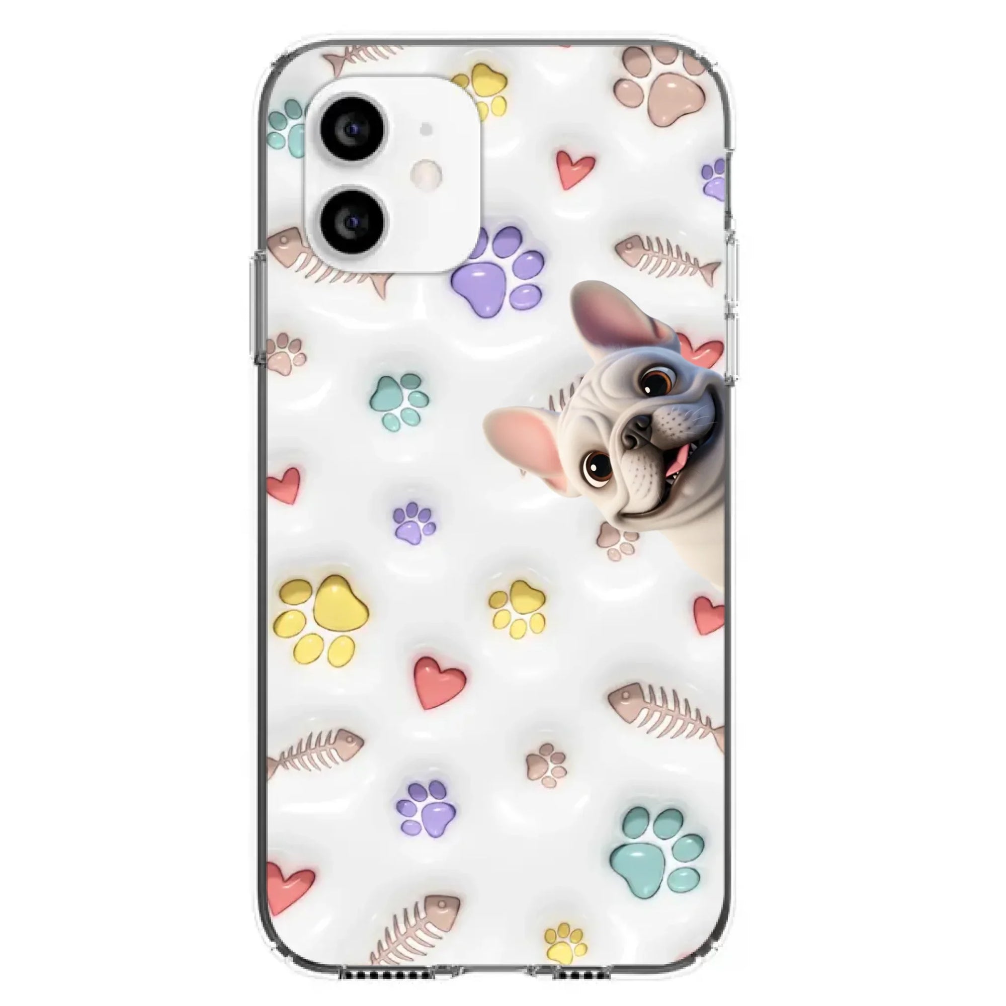 Personalized 3D phone case featuring custom illustrations of your own dogs and cats