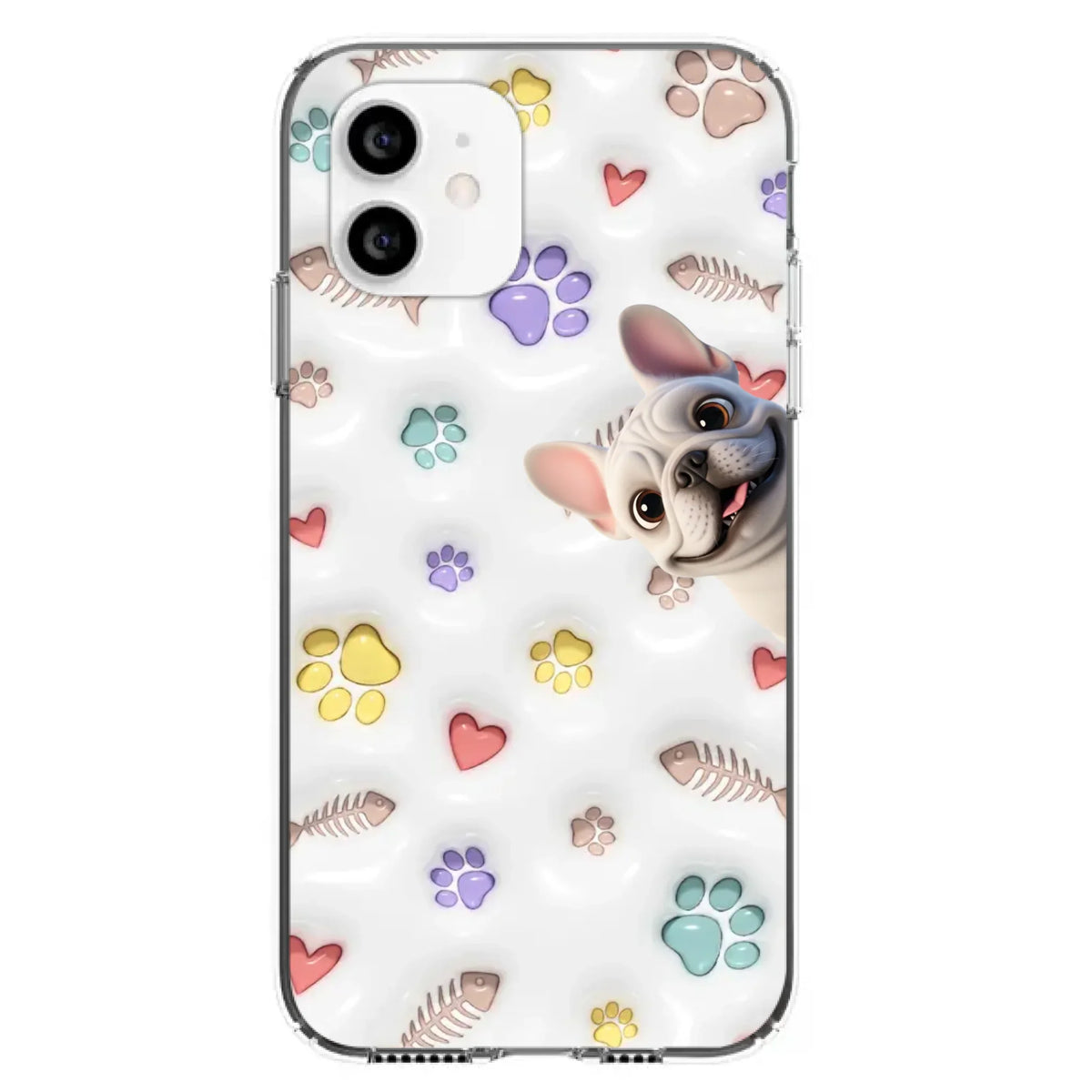 Personalized 3D phone case featuring custom illustrations of your own dogs and cats