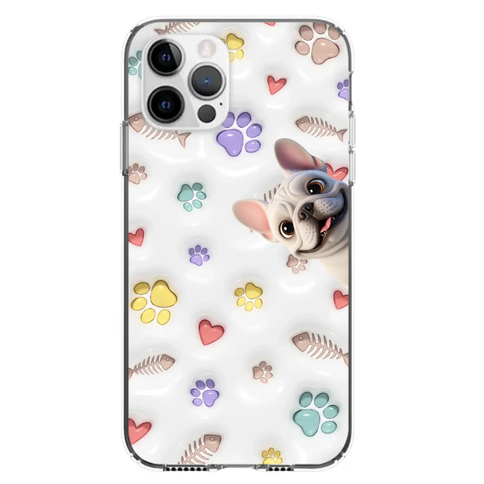 Personalized 3D phone case featuring custom illustrations of your own dogs and cats