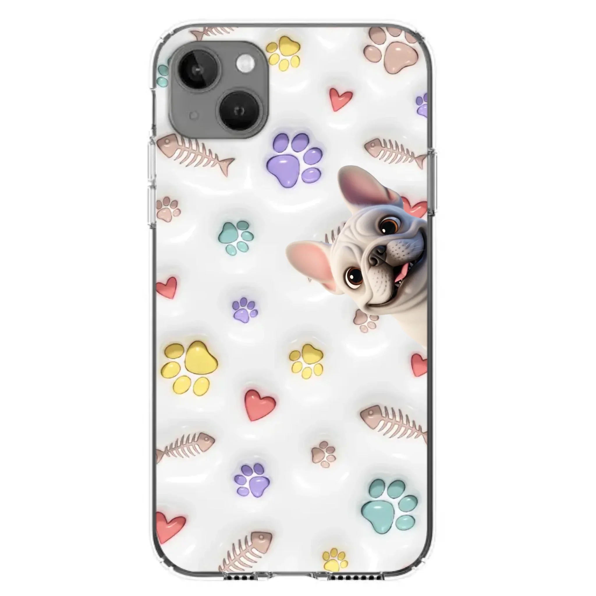 Personalized 3D phone case featuring custom illustrations of your own dogs and cats
