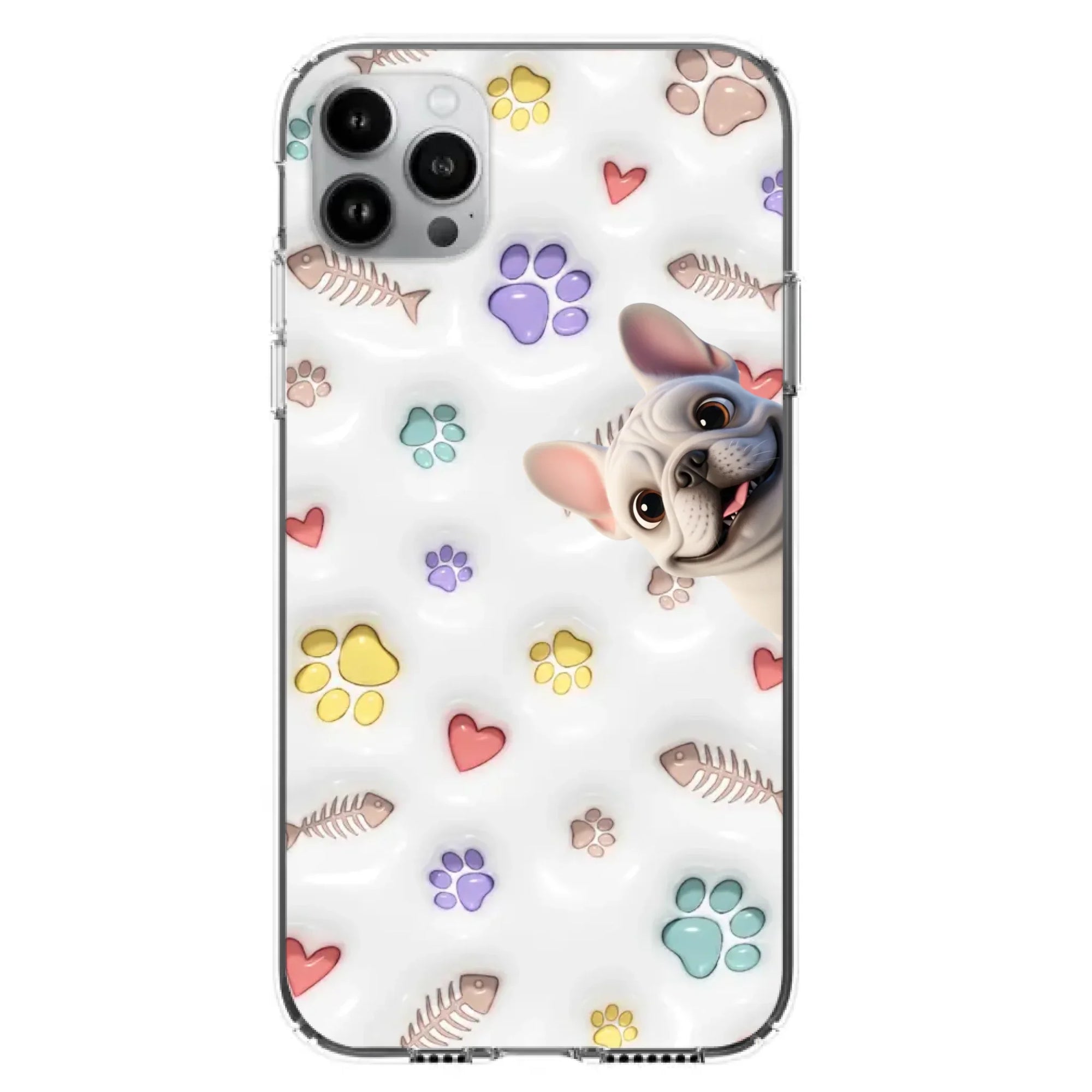 Personalized 3D phone case featuring custom illustrations of your own dogs and cats
