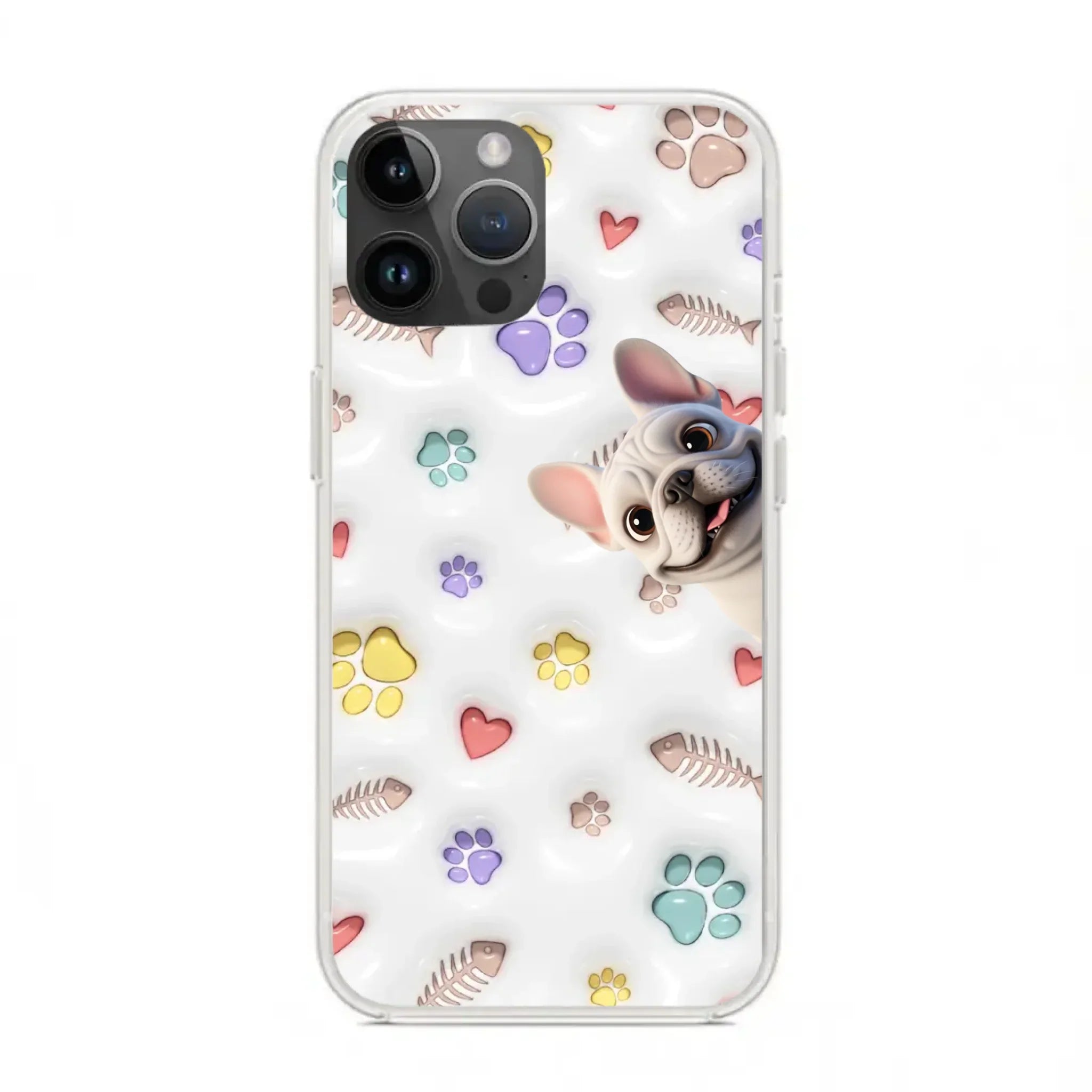 Personalized 3D phone case featuring custom illustrations of your own dogs and cats