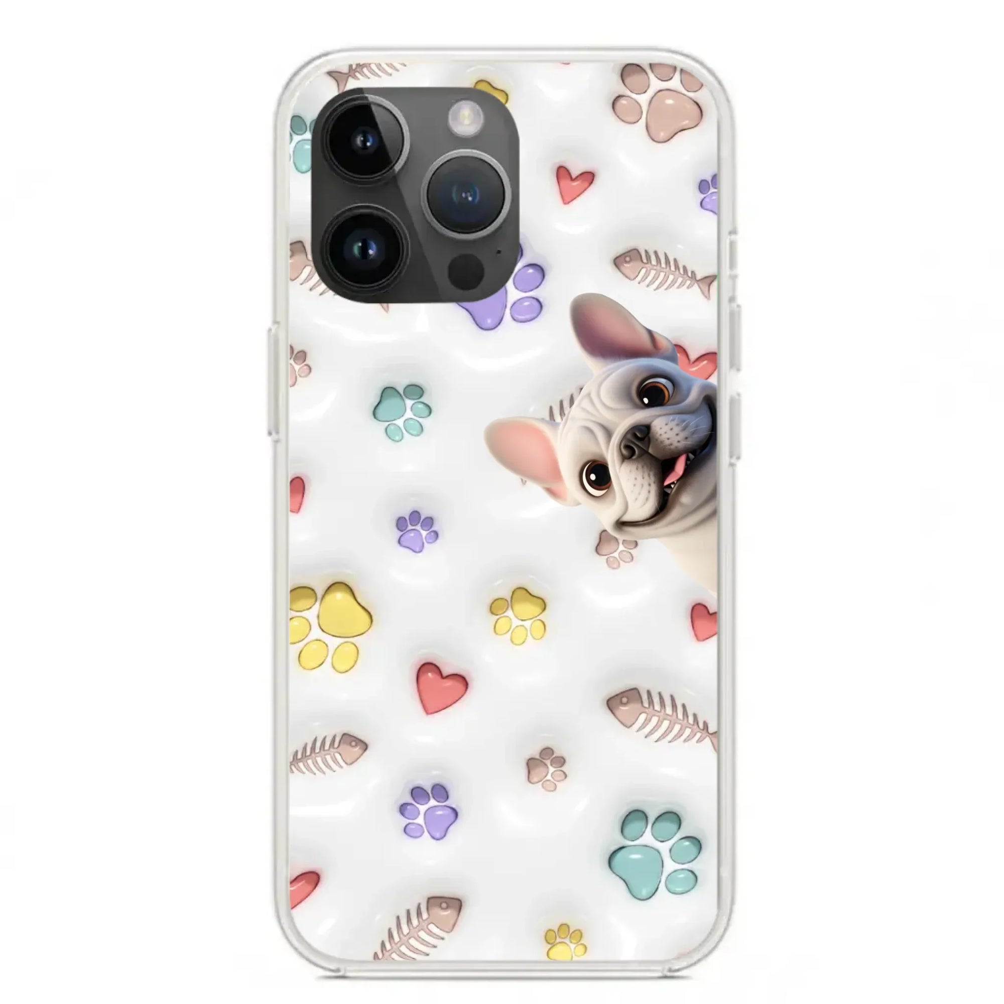 Personalized 3D phone case featuring custom illustrations of your own dogs and cats