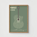Personalized poster with custom song lyrics arranged in an artistic word-art shape