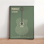Personalized poster with custom song lyrics arranged in an artistic word-art shape