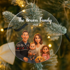 AI-generated family Christmas portrait ornament personalized from your uploaded family photo