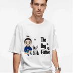 Personalized The Dog Father t-shirt for dog dads featuring custom dog illustration