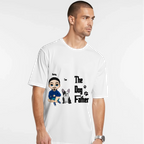 Personalized The Dog Father t-shirt for dog dads featuring custom dog illustration