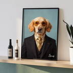 Personalized AI-generated poster of your dog or cat dressed in a custom costume