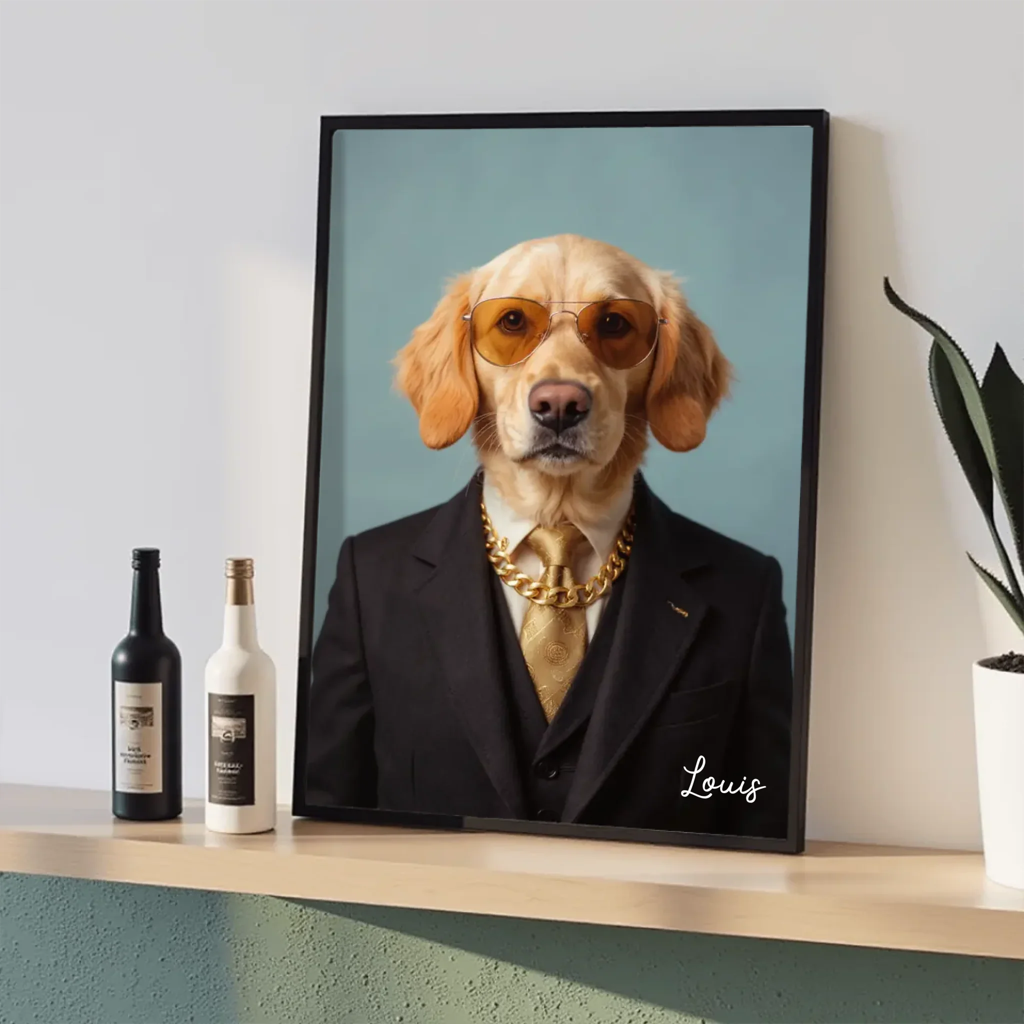 Personalized AI-generated poster of your dog or cat dressed in a custom costume